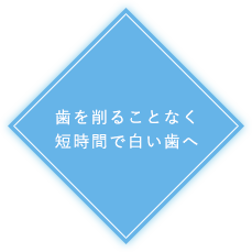 歯を削ることなく短時間で白い歯へ